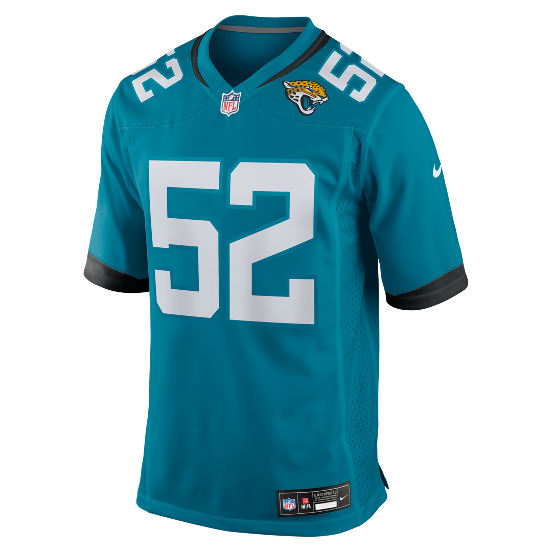 DaVon Hamilton Jacksonville Jaguars Teal Game Jersey