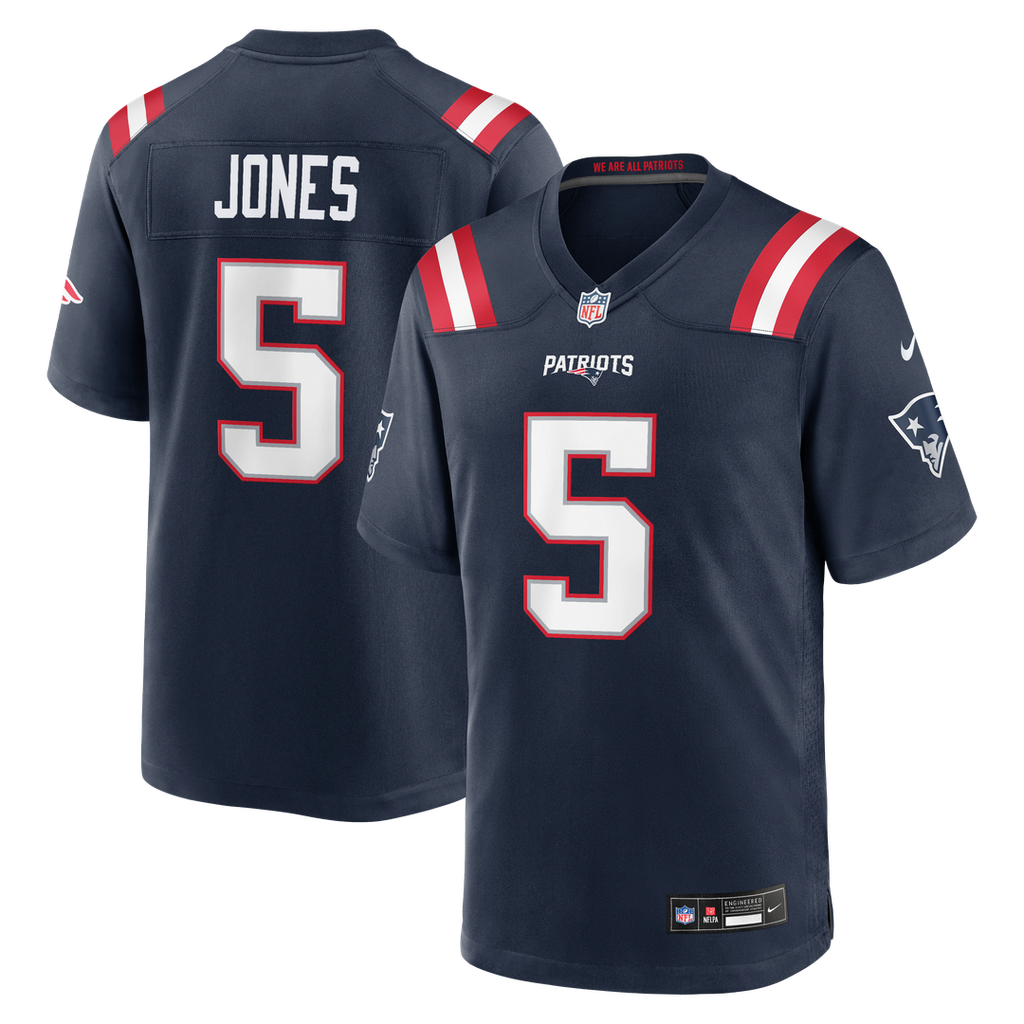 Dre'Mont Jones New England Patriots Navy Team Game Jersey