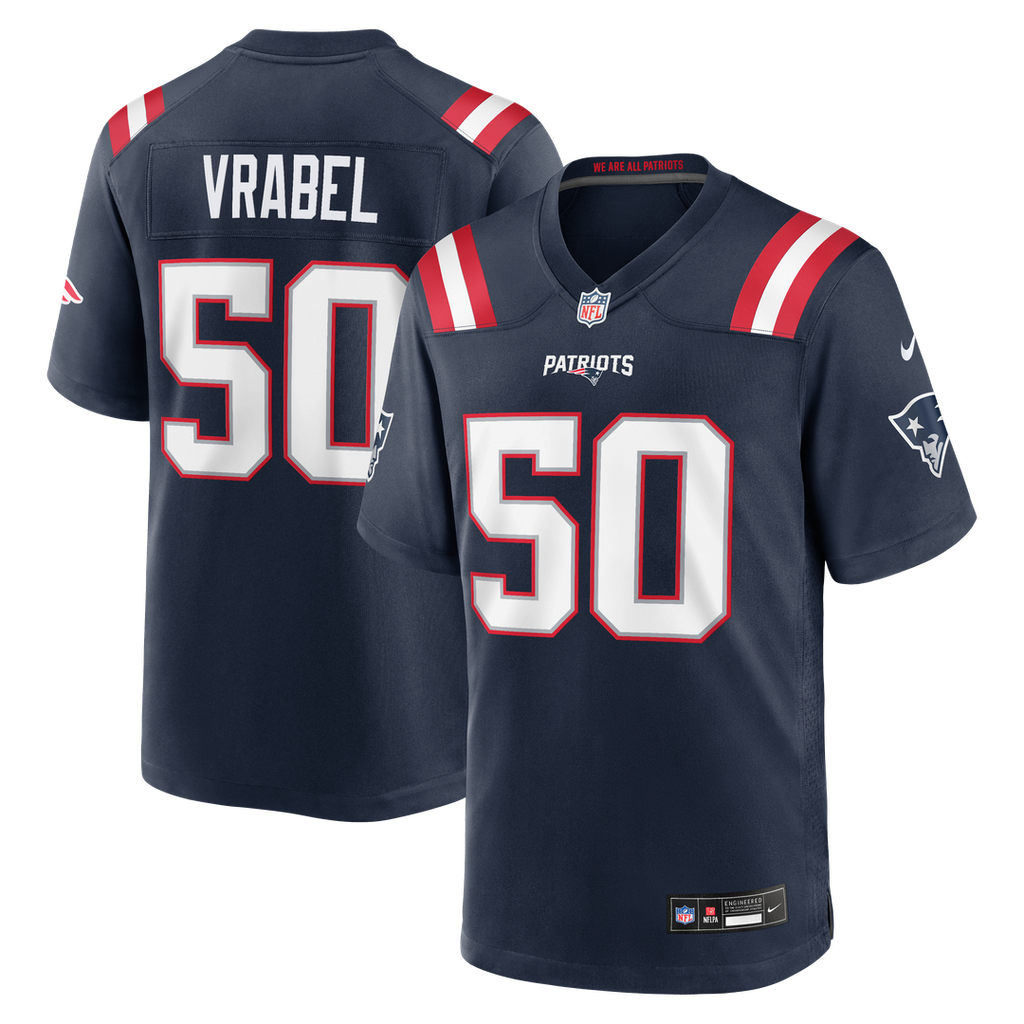 Mike Vrabel New England Patriots Navy Game Retired Player Jersey