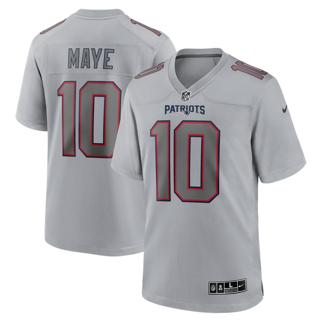 Drake Maye New England Patriots Gray Atmosphere Fashion Game Jersey