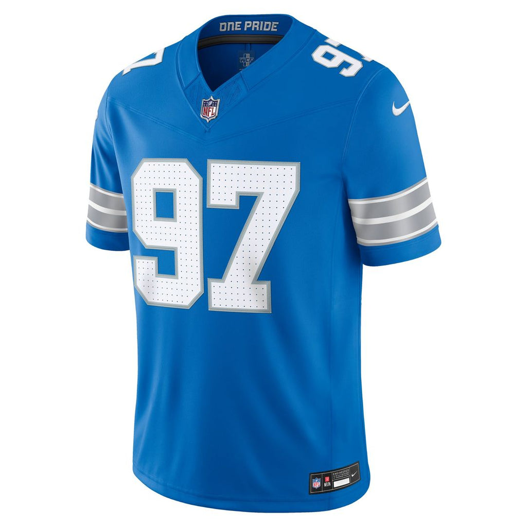 Aidan Hutchinson Detroit Lions Blue Team Vapor F.U.S.E. Stitched Limited Jersey