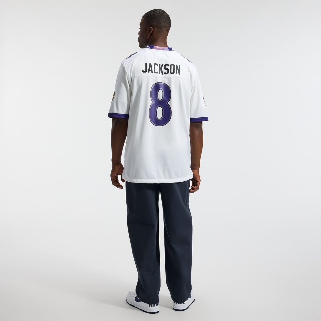Lamar Jackson Baltimore Ravens White Game Jersey