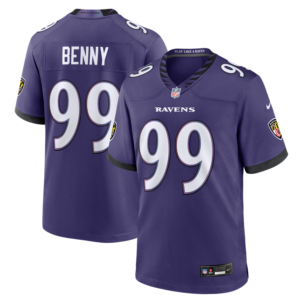 Rayshaun Benny Baltimore Ravens Purple Team Game Jersey