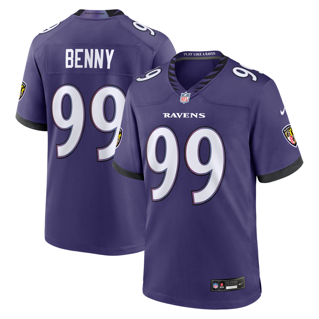Rayshaun Benny Baltimore Ravens Purple Team Game Jersey