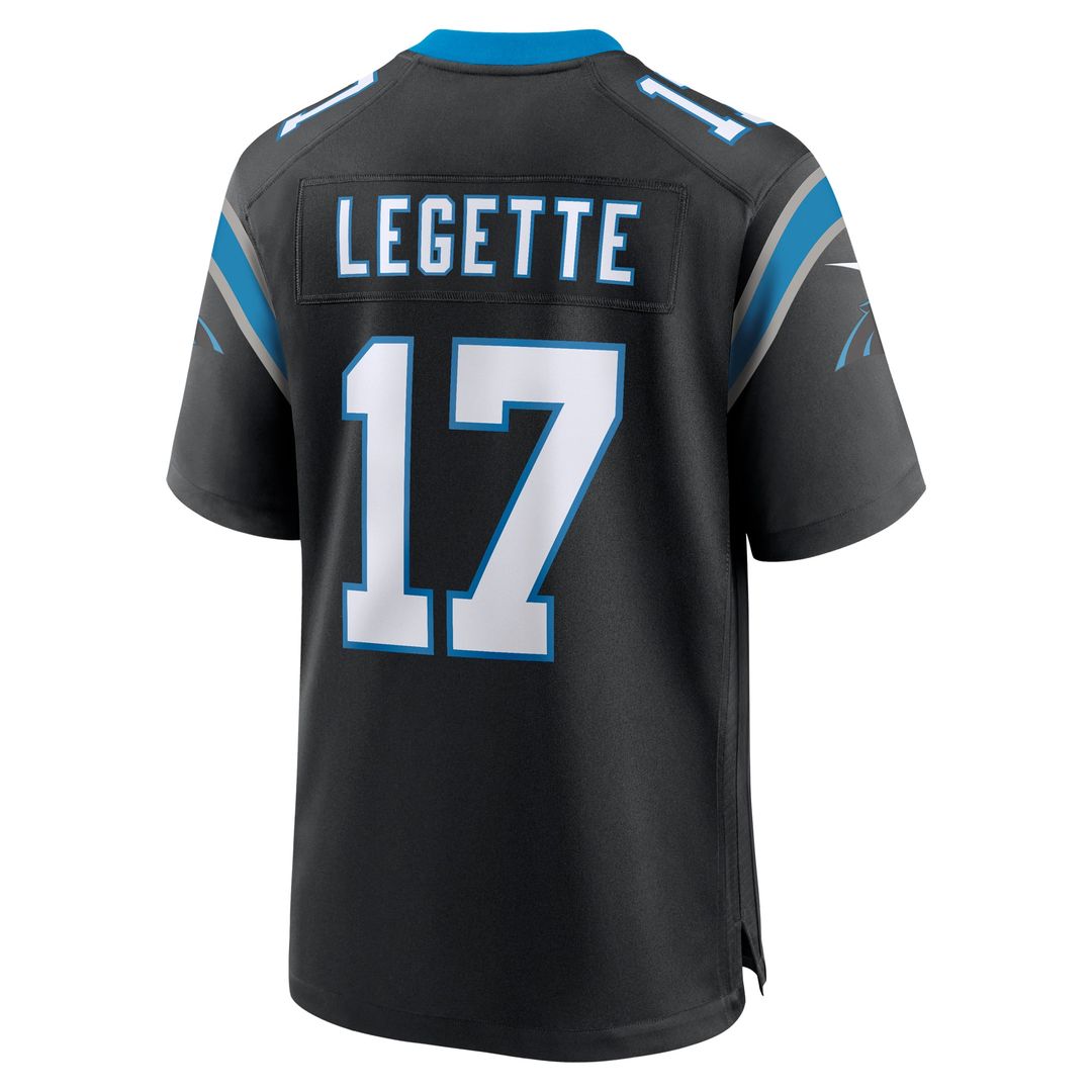Xavier Legette Carolina Panthers Black Team Game Player Jersey