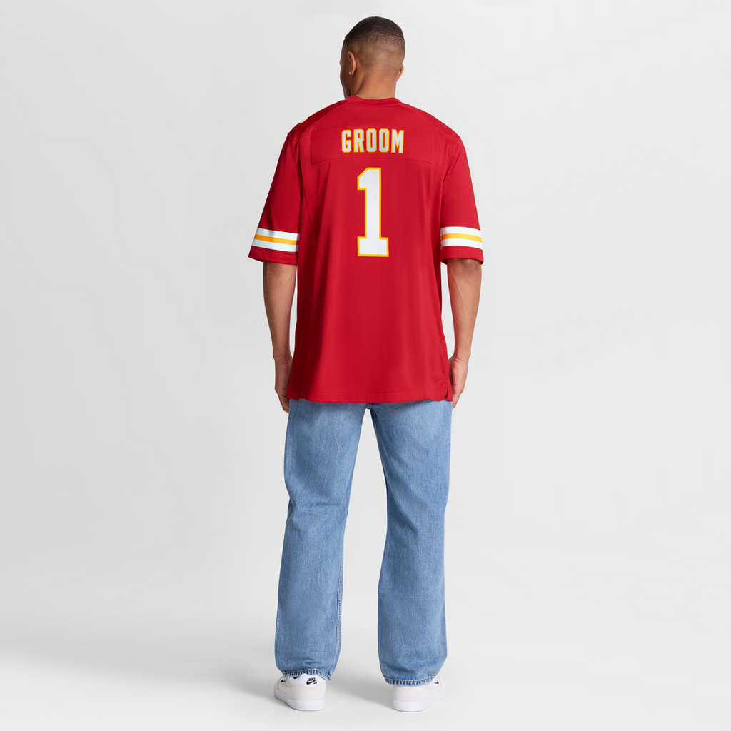 Kansas City Chiefs Number 1 Groom Red Game Jersey