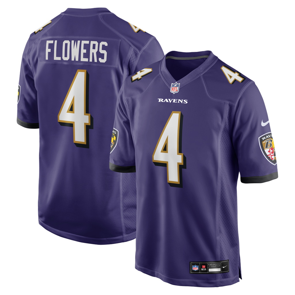 Zay Flowers Baltimore Ravens Purple Game Jersey