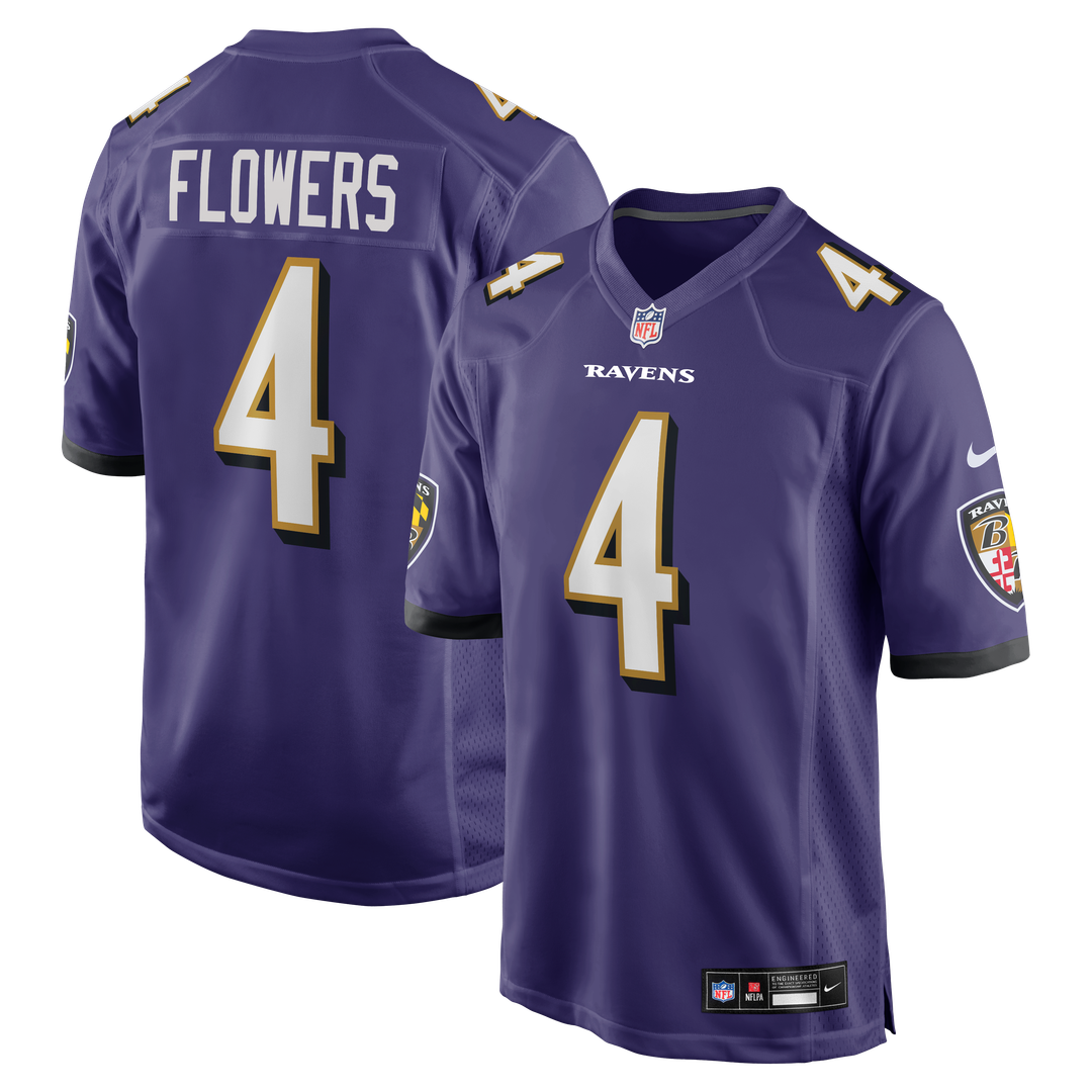 Zay Flowers Baltimore Ravens Purple Game Jersey