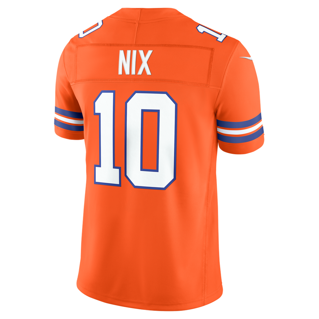 Bo Nix Denver Broncos Orange Alternate Mile High Collection 1977 Throwback Vapor F.U.S.E. Stitched Limited Jersey