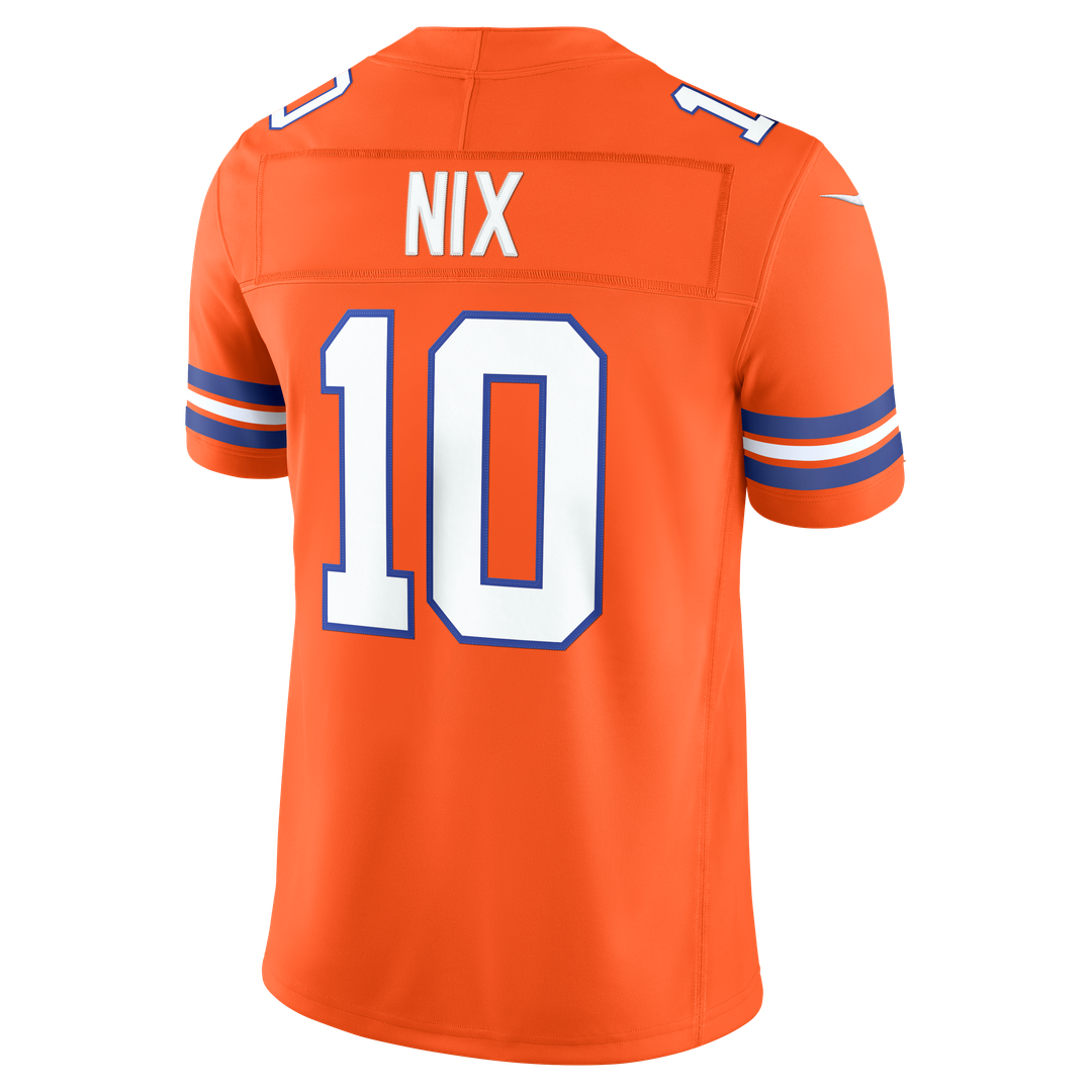 Bo Nix Denver Broncos Orange Alternate Mile High Collection 1977 Throwback Vapor F.U.S.E. Stitched Limited Jersey