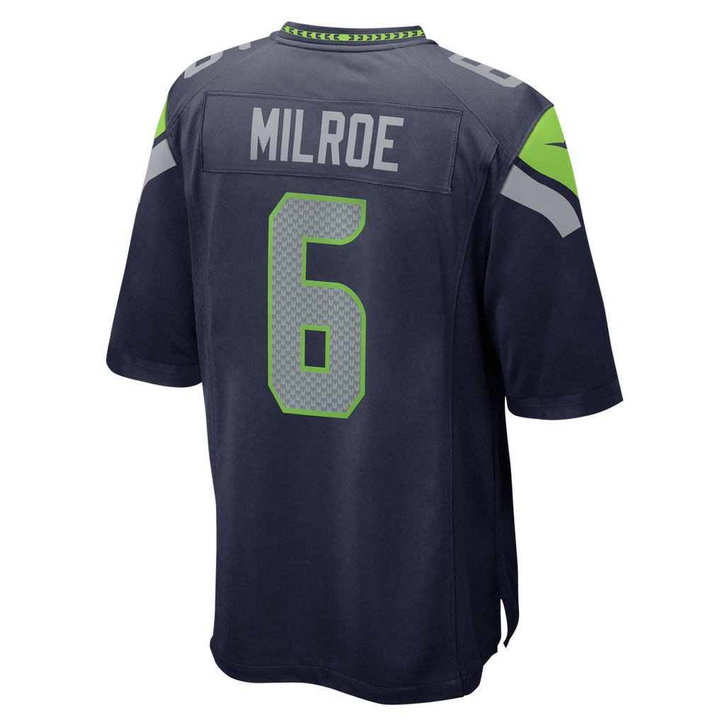 Jalen Milroe Seattle Seahawks College Navy Team Game Jersey