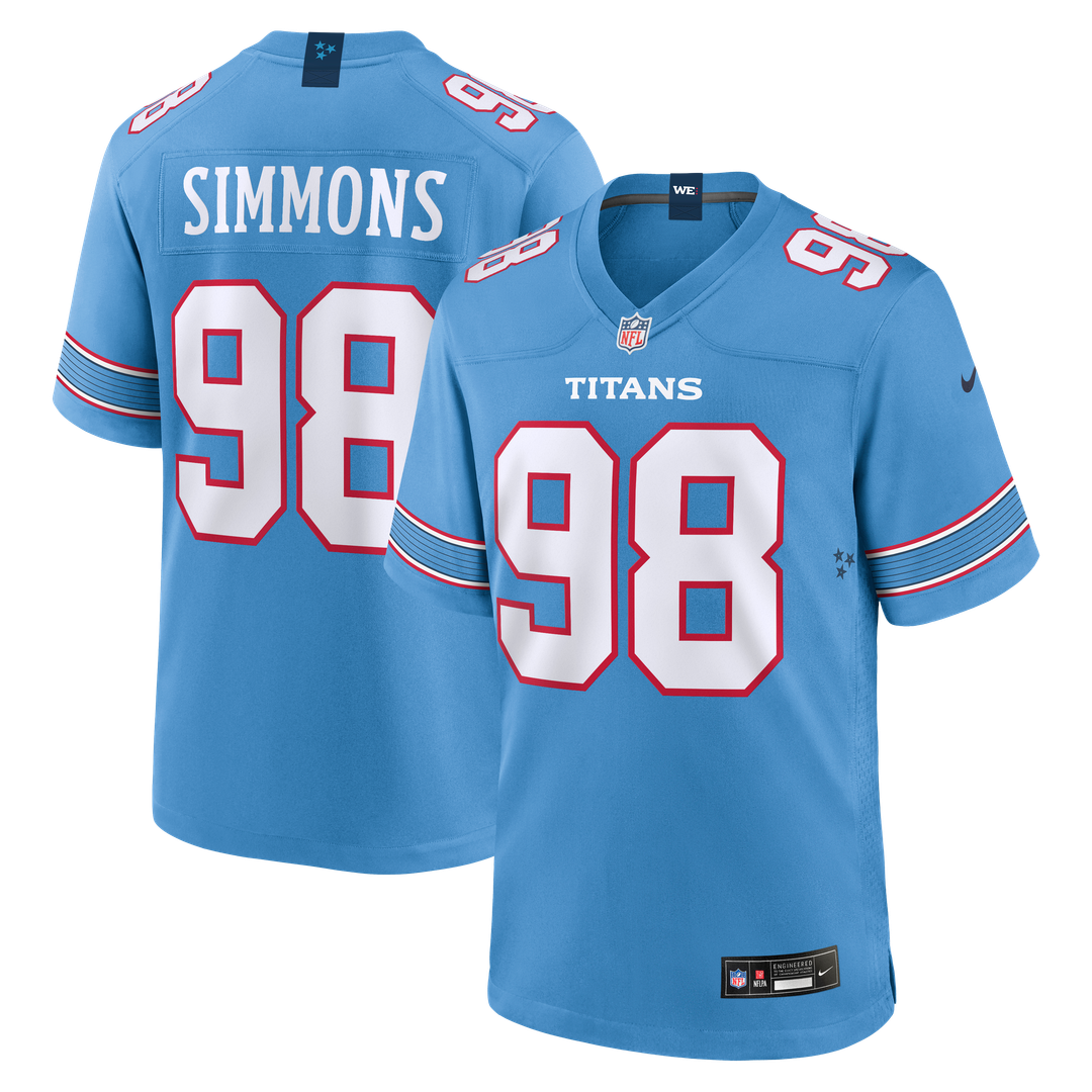 Jeffery Simmons Tennessee Titans Light Blue Game Jersey