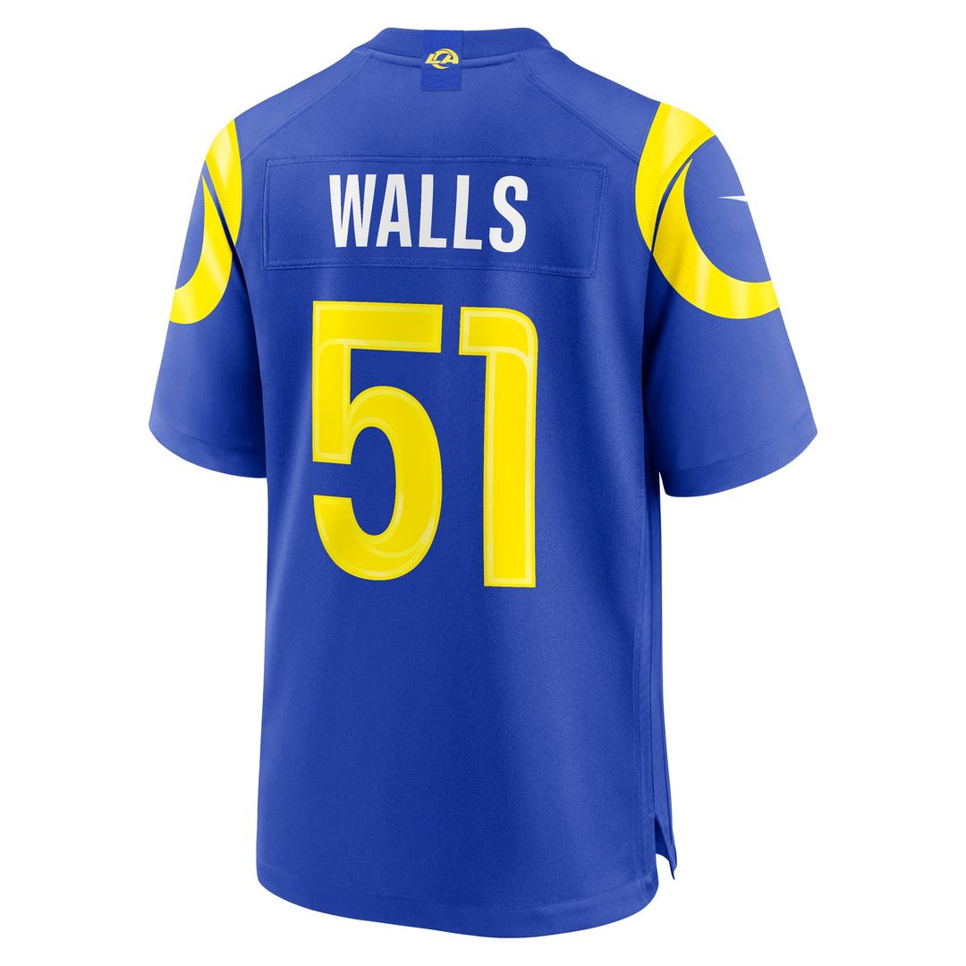Eddie Walls III Los Angeles Rams Royal Game Jersey