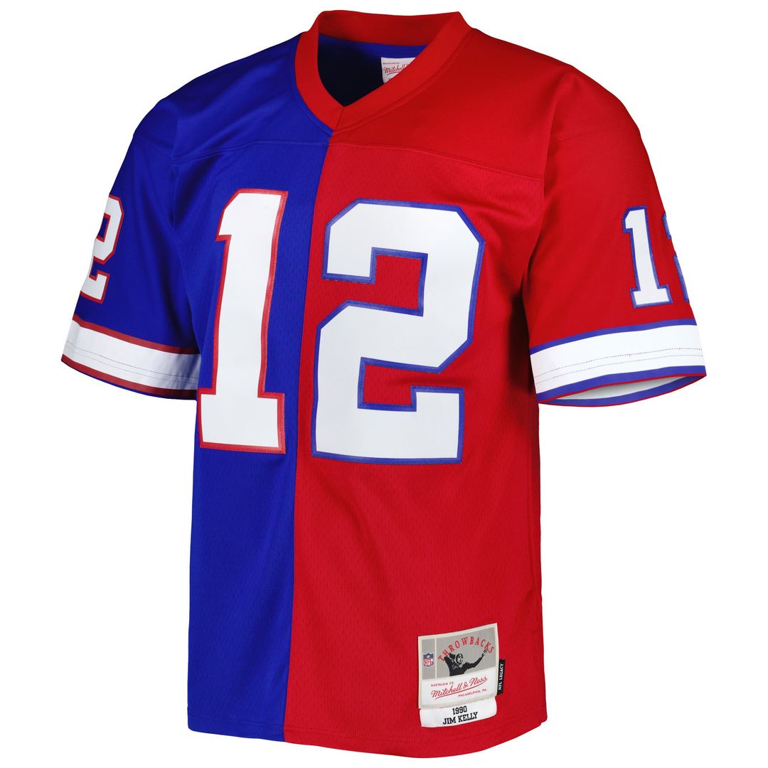 Jim Kelly Buffalo Bills Royal/Red 1990 Split Legacy Replica Jersey