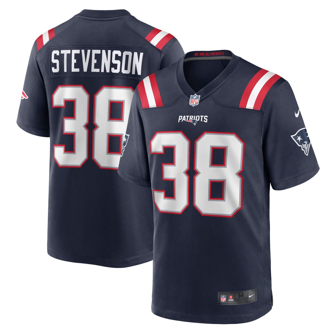 Rhamondre Stevenson New England Patriots Navy Game Jersey