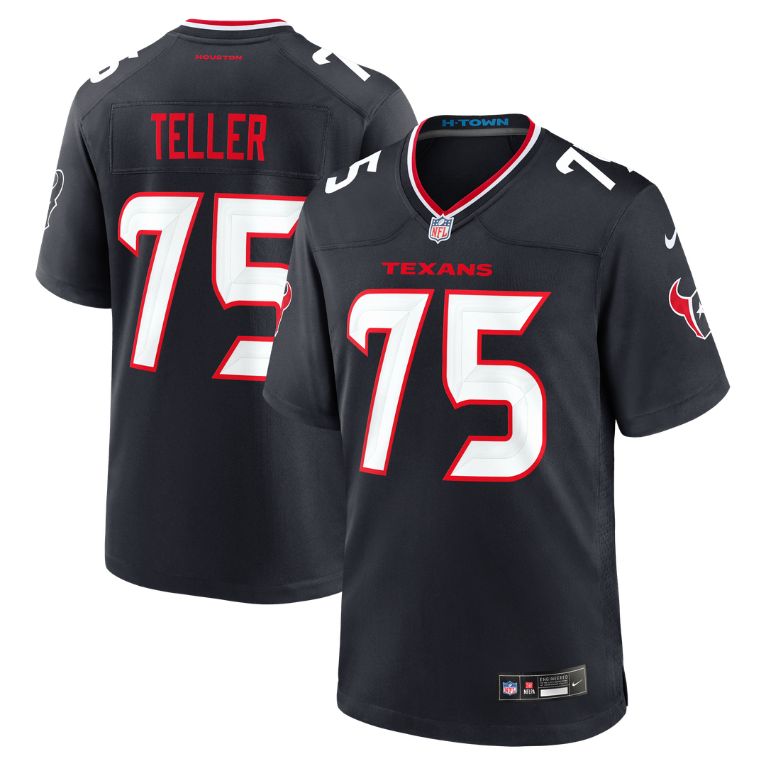 Wyatt Teller Houston Texans Navy Team Game Jersey