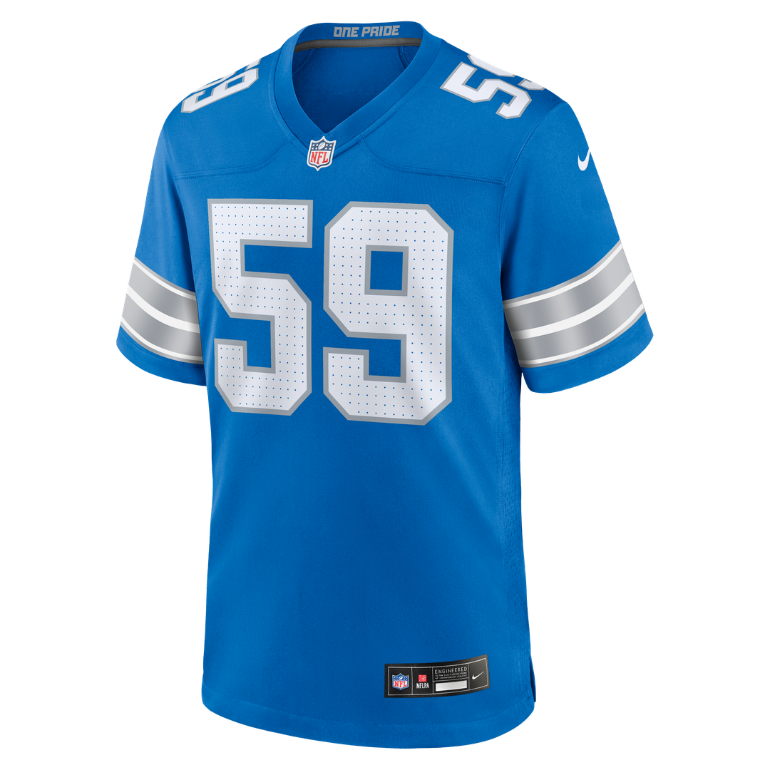 Giovanni Manu Detroit Lions Blue Team Game Jersey