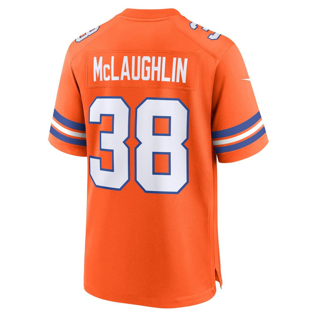 Jaleel McLaughlin Denver Broncos Orange Mile High Collection 1977 Throwback Player Game Jersey