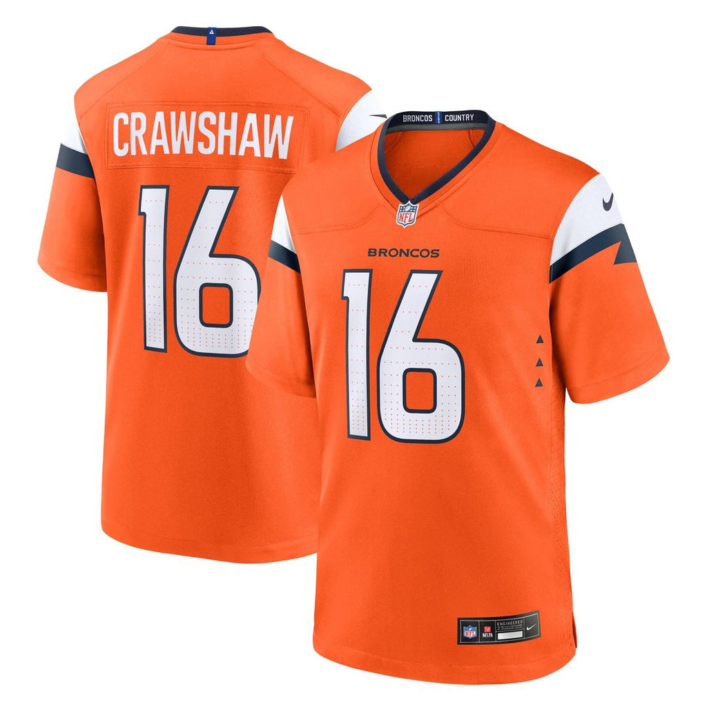 Jeremy Crawshaw Denver Broncos Orange Team Game Jersey