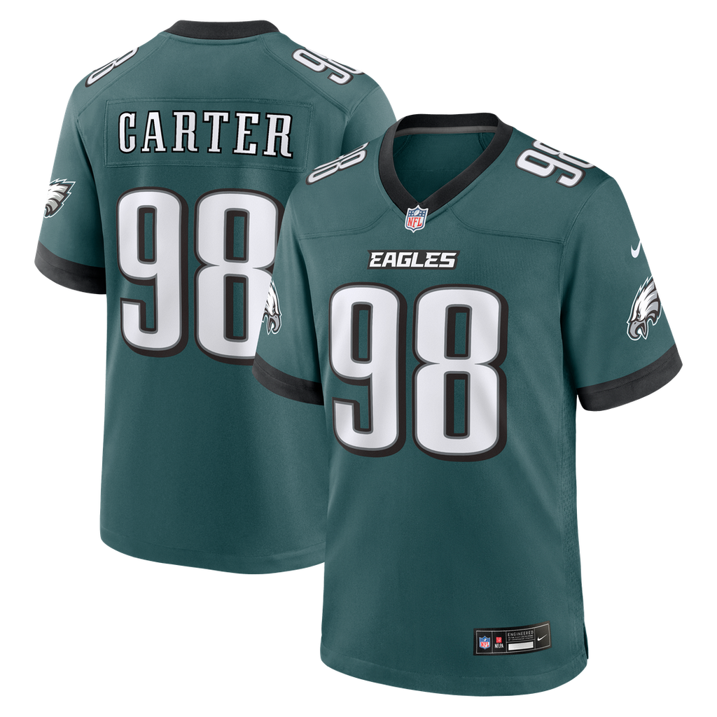 Jalen Carter Philadelphia Eagles Midnight Green Team Game Jersey