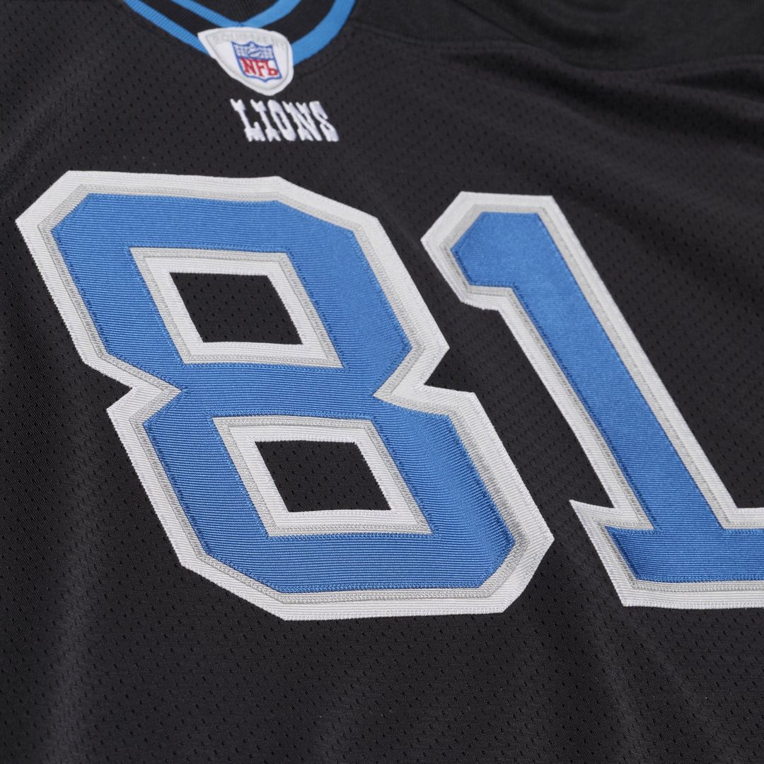 Calvin Johnson Detroit Lions Black 2007 Authentic Throwback Jersey