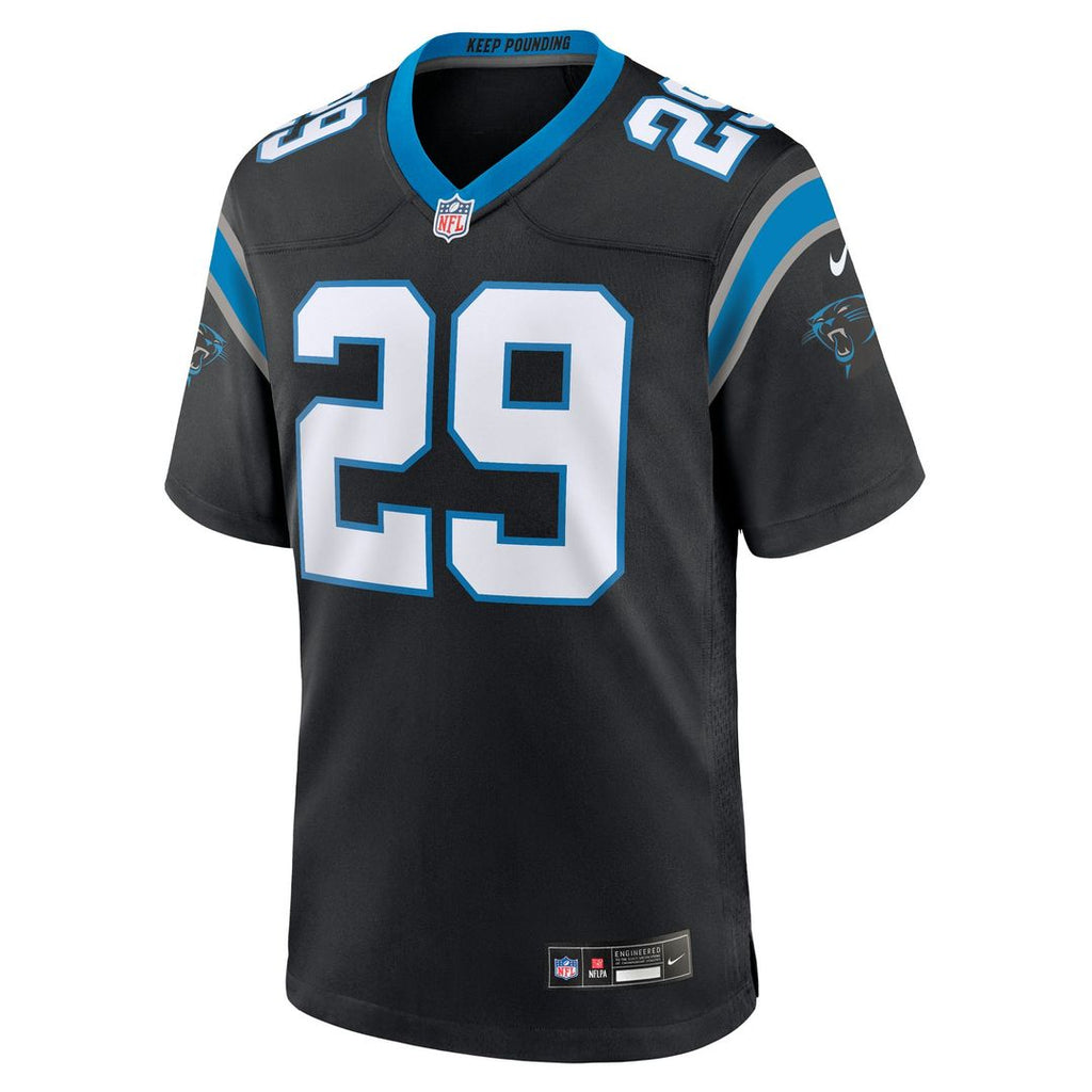 Akayleb Evans Carolina Panthers Black Team Game Jersey