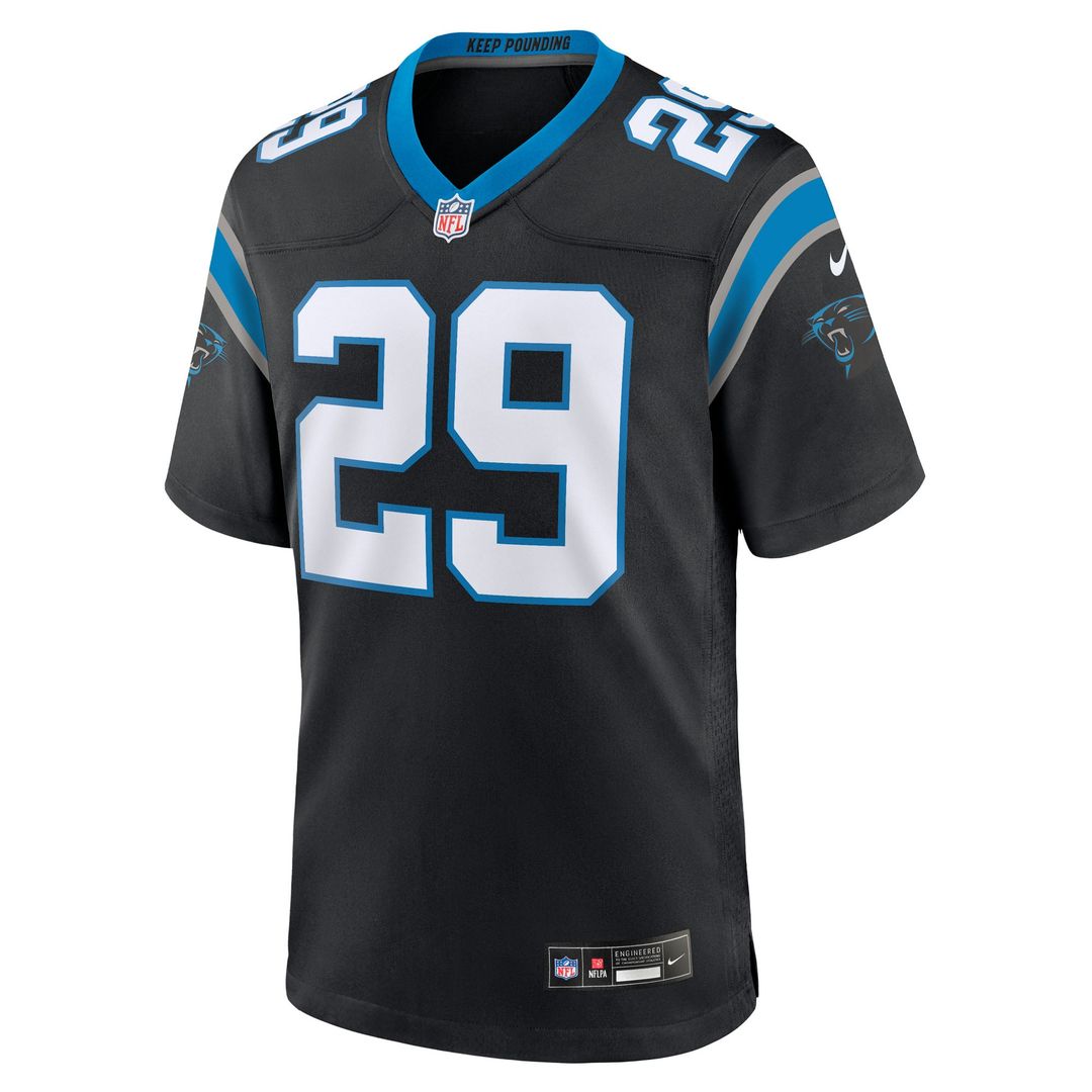 Akayleb Evans Carolina Panthers Black Team Game Jersey