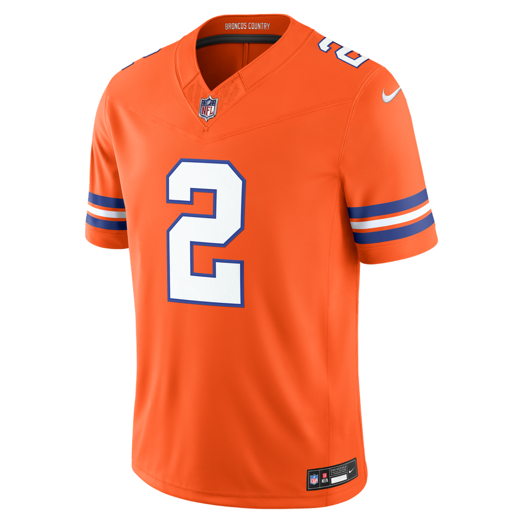 Pat Surtain II Denver Broncos Orange Alternate Mile High Collection 1977 Throwback Vapor F.U.S.E. Stitched Limited Jersey