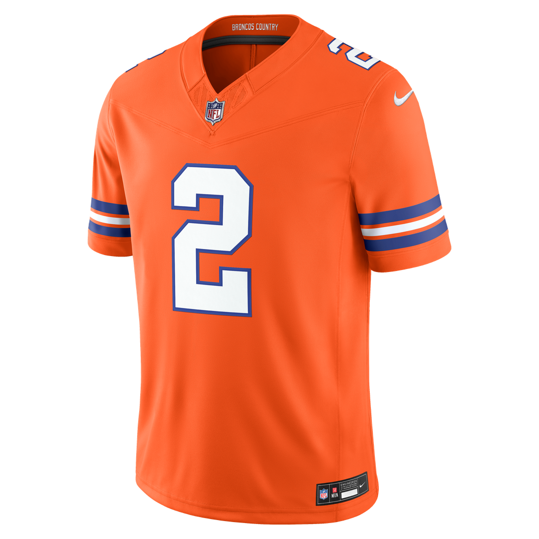 Pat Surtain II Denver Broncos Orange Alternate Mile High Collection 1977 Throwback Vapor F.U.S.E. Stitched Limited Jersey