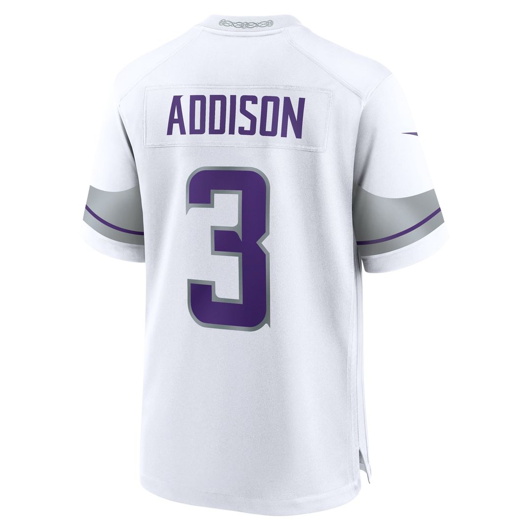 Jordan Addison Minnesota Vikings White Alternate Game Player Jersey