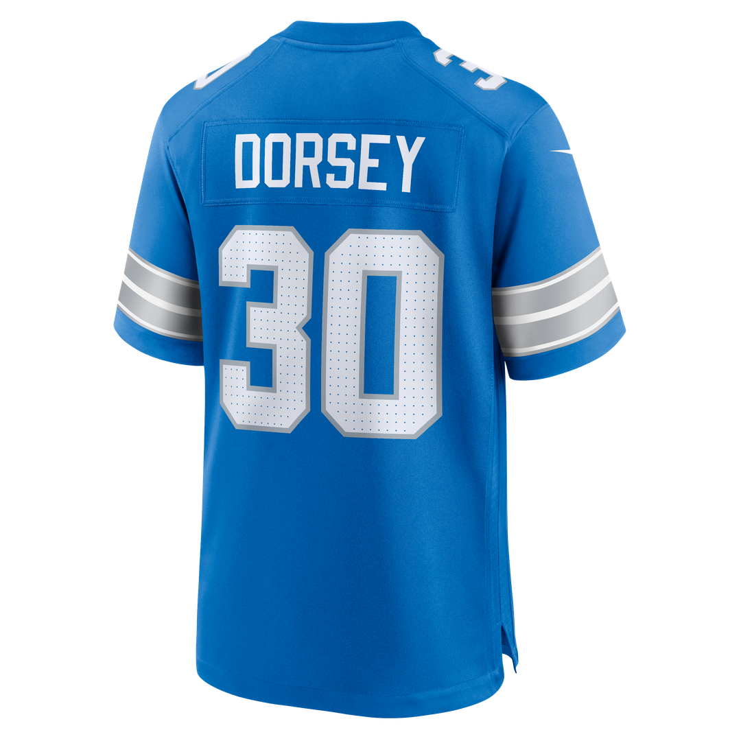 Khalil Dorsey Detroit Lions Blue Team Game Jersey