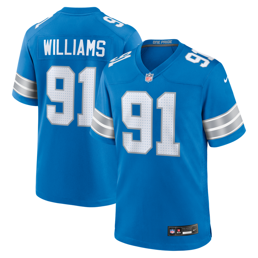Tyleik Williams Detroit Lions Blue Team Game Jersey