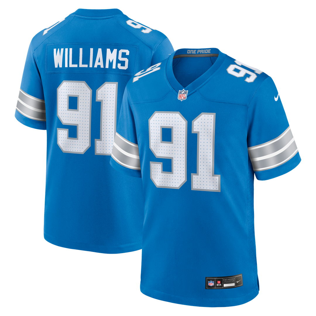 Tyleik Williams Detroit Lions Blue Team Game Jersey
