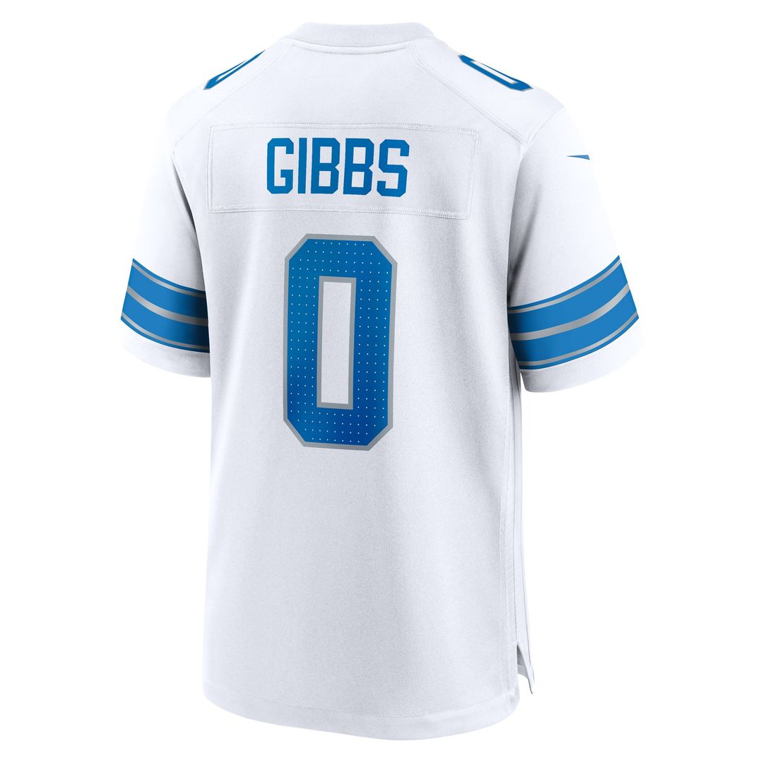 Jahmyr Gibbs Detroit Lions White Game Player Jersey