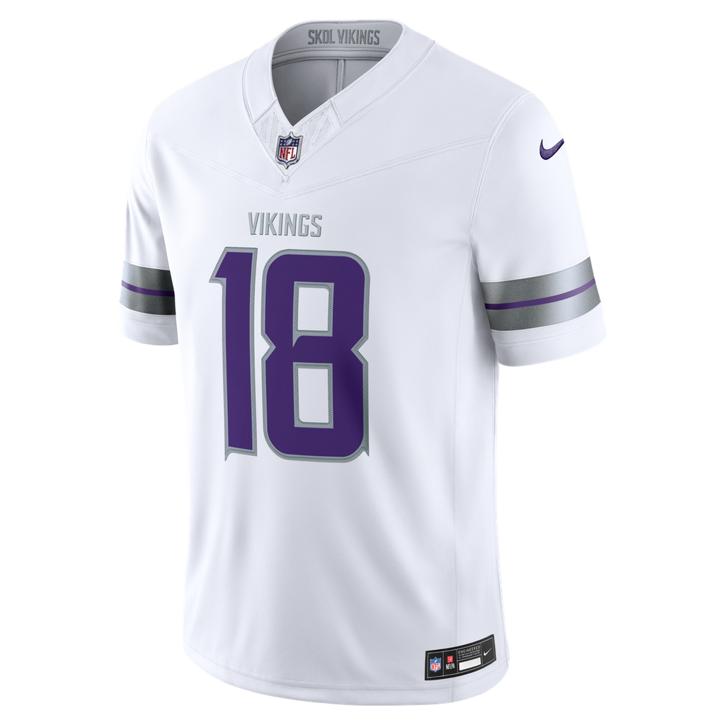 Justin Jefferson Minnesota Vikings White Alternate Vapor F.U.S.E. Stitched Limited Jersey