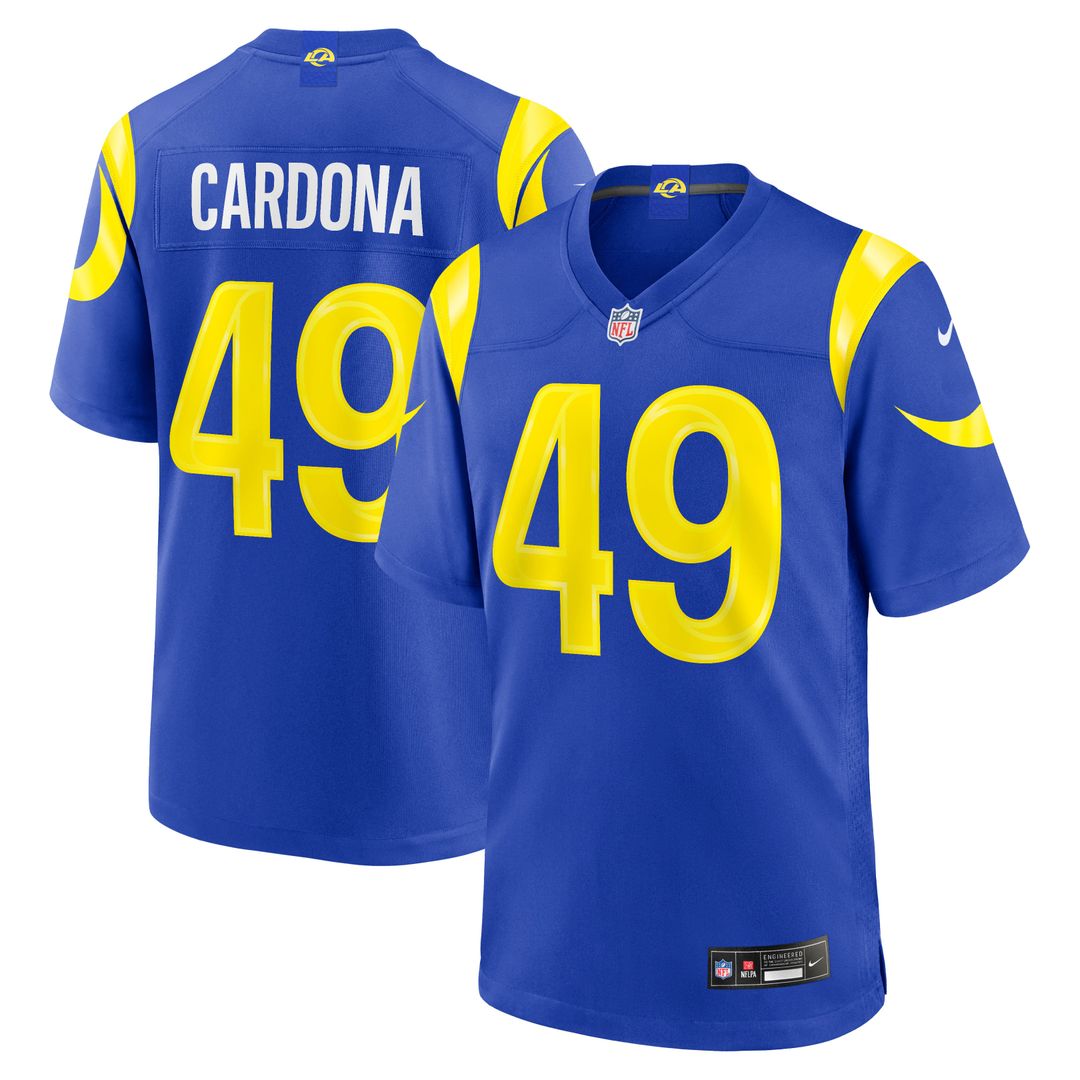 Joe Cardona Los Angeles Rams Royal Team Game Jersey